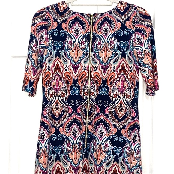 NEW Eliza J Medallion Paisley Print Shift Dress - Picture 6 of 12